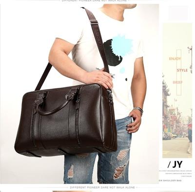 Grote capaciteit PU lederen Business Travel Bag sport Gym reizen handtas (bruin)