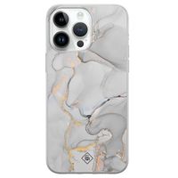 iPhone 14 Pro Max siliconen hoesje - Marmer grijs