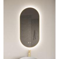 Badkamerspiegel Aura | 40x100 cm | Ovaal | Indirecte LED verlichting | Touch button | Met spiegelverwarming