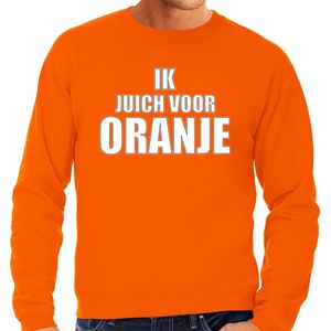 Grote maten oranje sweater / trui Holland / Nederland supporter ik juich voor oranje EK/WK heren