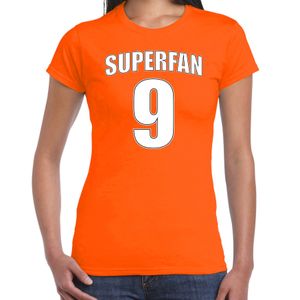 Superfan nummer 9 oranje t-shirt Holland / Nederland supporter EK/ WK voor dames 2XL  -