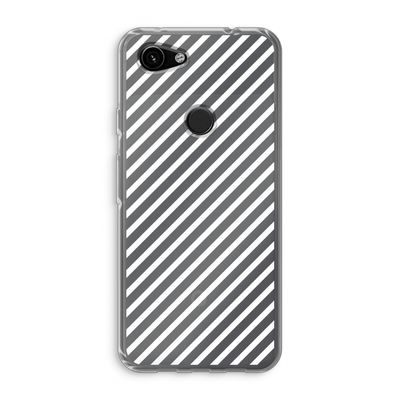 Strepen zwart-wit: Google Pixel 3a Transparant Hoesje