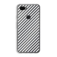 Strepen zwart-wit: Google Pixel 3a Transparant Hoesje