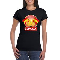 Zwart Spanje supporter kampioen shirt dames - thumbnail