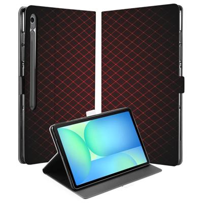 Samsung Galaxy Tab S10 FE Plus | Book Case | Hoesje met Standaard Geruit Rood
