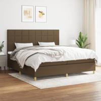 Boxspring met matras stof donkerbruin 200x200 cm