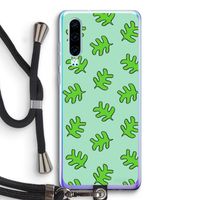 Groene blaadjes: Huawei P30 Transparant Hoesje met koord