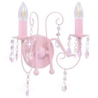 The Living Store Wandlamp Glamour - Roze - 29.5 x 29 cm - Glinsterende kristallen - E14 fitting