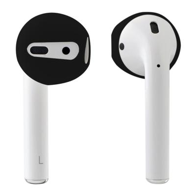 2 stuks draadloze Bluetooth koptelefoon Silicone Ear Caps afdekhoesjes met opbergdoos voor Apple AirPods (zwart)