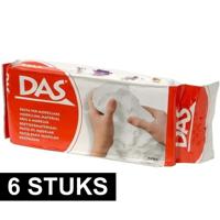 Dasklei Boetseer klei - 6x - 500 gram - wit - hobby materiaal - knutselen - kleien - kinderen