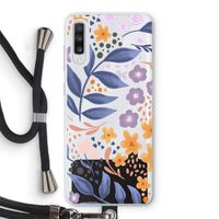 Flowers with blue leaves: Samsung Galaxy A70 Transparant Hoesje met koord