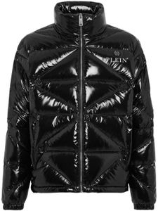 Philipp Plein veste matelassé à plaque logo - Noir