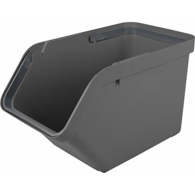 Sunware Sigma Home sorteer bak - afvalbak - antraciet - stapelbaar - 30L - 49 x 27 x 30 cm