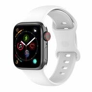 Siliconen sportbandje - Wit - Maat: S/M - Geschikt voor Apple Watch 44mm / 45mm / 46mm / 49mm