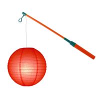 Lampionstokje 40 cm - met lampion - rood - D25 cm - thumbnail