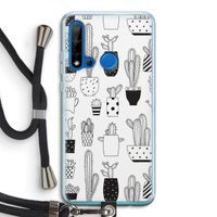 Cactusmotief: Huawei P20 Lite (2019) Transparant Hoesje met koord