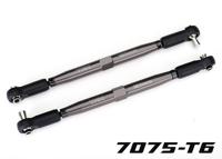 Traxxas - Toe links, X-Maxx (TUBES gray-anodized, 7075-T6 aluminum, stronger than titanium) (157mm) (2)/ rod ends, assembled with steel hollow ball...