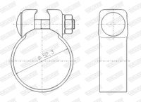Klemstuk, uitlaatsysteem WALKER, Diameter (mm)52,3mm - thumbnail