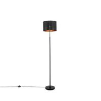 QAZQA Moderne vloerlamp zwart met goud rond - VT - thumbnail