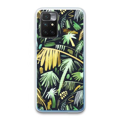 Tropical Palms Dark: Xiaomi Redmi 10 Transparant Hoesje