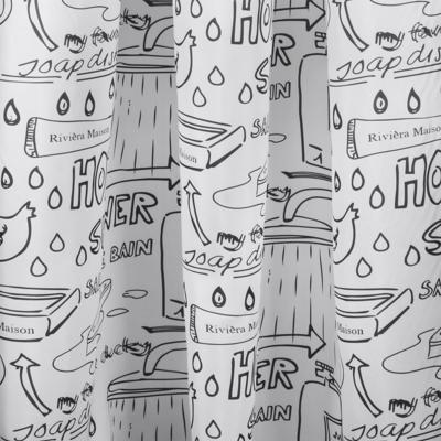 Differnz Bath douchegordijn 100% polyester - verzwaarde onderzoom - 180 x 200 cm - zwart