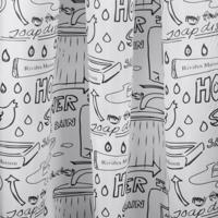 Differnz Bath douchegordijn 100% polyester - verzwaarde onderzoom - 180 x 200 cm - zwart
