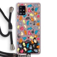 Kleurrijke katten: Samsung Galaxy A51 5G Transparant Hoesje met koord
