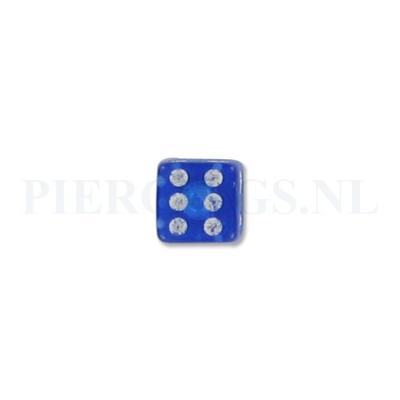 Balletje acryl 1.6 mm dobbelsteen blauw