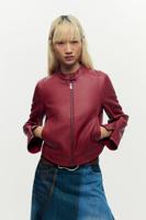 Gecombineerd jasje met leerlook - RED - M