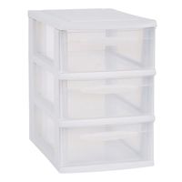 Ladenkast/bureau organizer wit stapelbaar A5 met 3x lades L18 x B27 x H27 cm   - - thumbnail