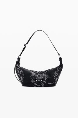 Kleine tas met leerlook en studs - BLACK - U
