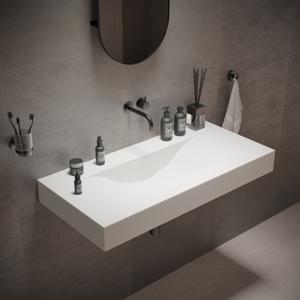 Wastafel Ideavit Solidvolo 100x48x11 cm Solid Surface Mat Wit