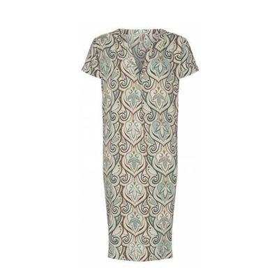 Soyaconcept jurk Pary met all over print blauw/bruin/ecru Soyaconcept jurk Pary met all over print blauw/bruin/ecru