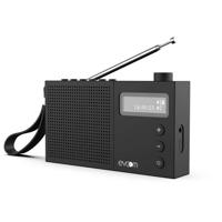 EVOOM EGY Zwarte wekkerradio - FM en DAB+ radio - Batterij Batterijen/USB - 2 alarmen
