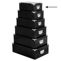 5Five Opbergdoos/box - zwart - L28 x B19.5 x H11 cm - Stevig karton - Blackbox   -