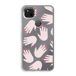 Hands pink: Google Pixel 4a Transparant Hoesje
