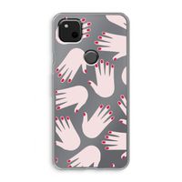 Hands pink: Google Pixel 4a Transparant Hoesje