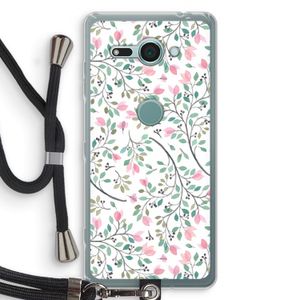 Sierlijke bloemen: Sony Xperia XZ2 Compact Transparant Hoesje met koord