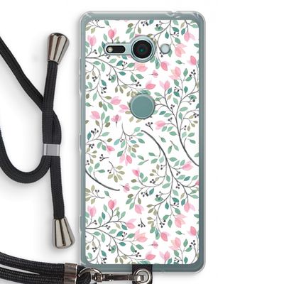 Sierlijke bloemen: Sony Xperia XZ2 Compact Transparant Hoesje met koord