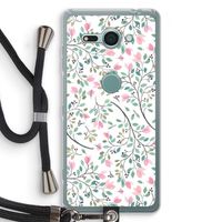 Sierlijke bloemen: Sony Xperia XZ2 Compact Transparant Hoesje met koord