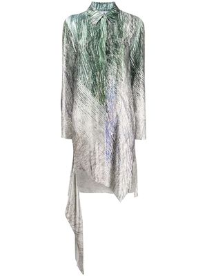 Off-White robe-chemise Spiral asymétrique - Gris