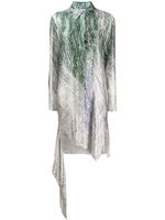 Off-White robe-chemise Spiral asymétrique - Gris