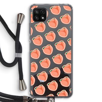 Just peachy: Samsung Galaxy A22 5G Transparant Hoesje met koord