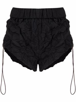 Dion Lee short court à effet froissé - Noir
