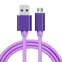 1m 3A Geweven stijl Metal Head Micro USB to USB Data / Lader Kabel, Voor Samsung / Huawei / Xiaomi / Meizu / LG / HTC en Other Smartphones(paars)