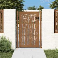 VidaXL Poort met bamboe-ontwerp 105x155 cm cortenstaal