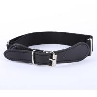2 stuks Kids polyester + PU lederen vierkante PIN Buckle verstelbare elastische riem lengte: 65cm (zwart)