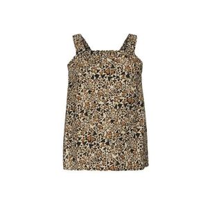 Jill & Mitch by Shoeby top West met all over print en plooien beige/bruin/zwart