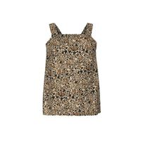 Jill & Mitch by Shoeby top West met all over print en plooien beige/bruin/zwart - thumbnail