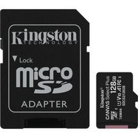 Kingston Canvas Select Plus microSD Card 128 GB geheugenkaart SDCS2/128GB, Class 10 UHS-I A1, Incl. Adapter - thumbnail